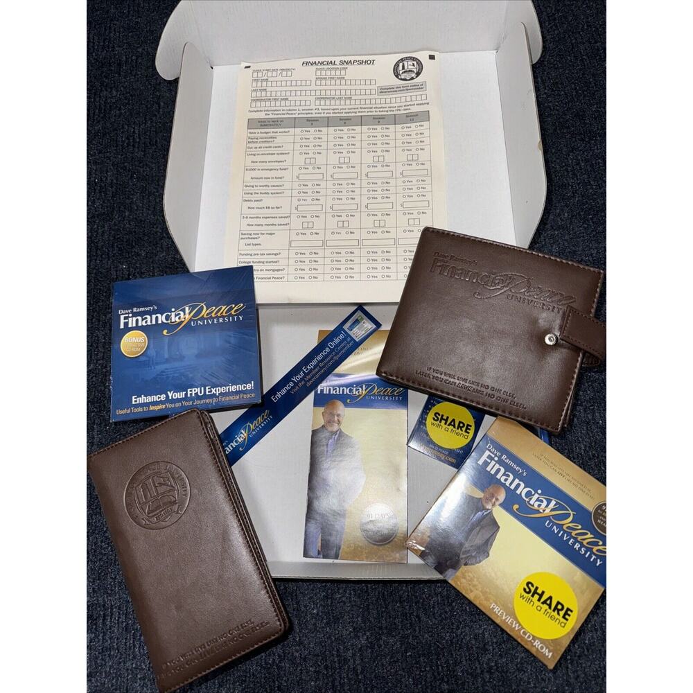 Financial Peace University 16 Audio CD set w Brown Case 2008 Envelope System +++